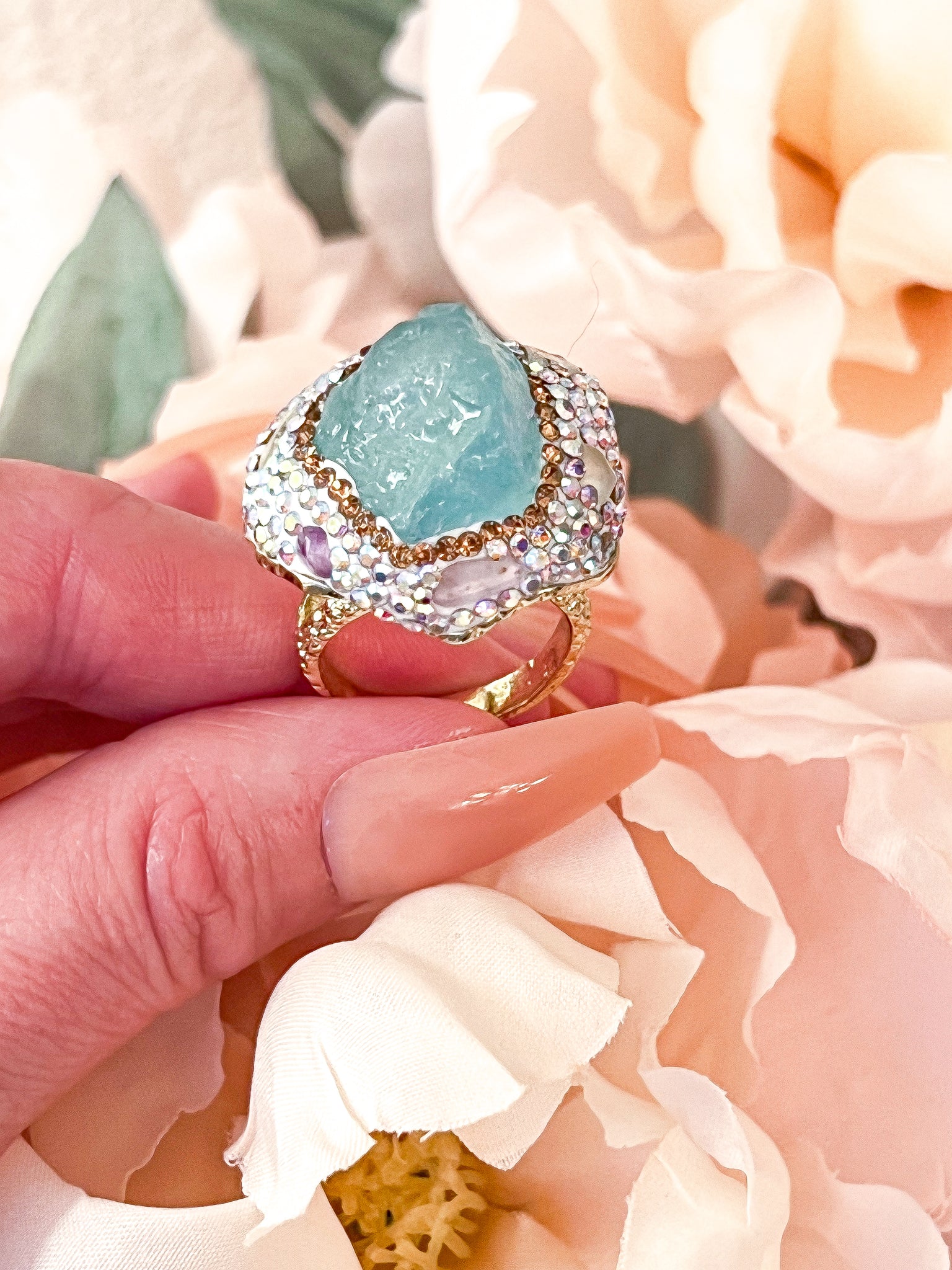 Wedding Ring Raw Aquamarine Jewellery Tina Raw Blue Topaz Ring